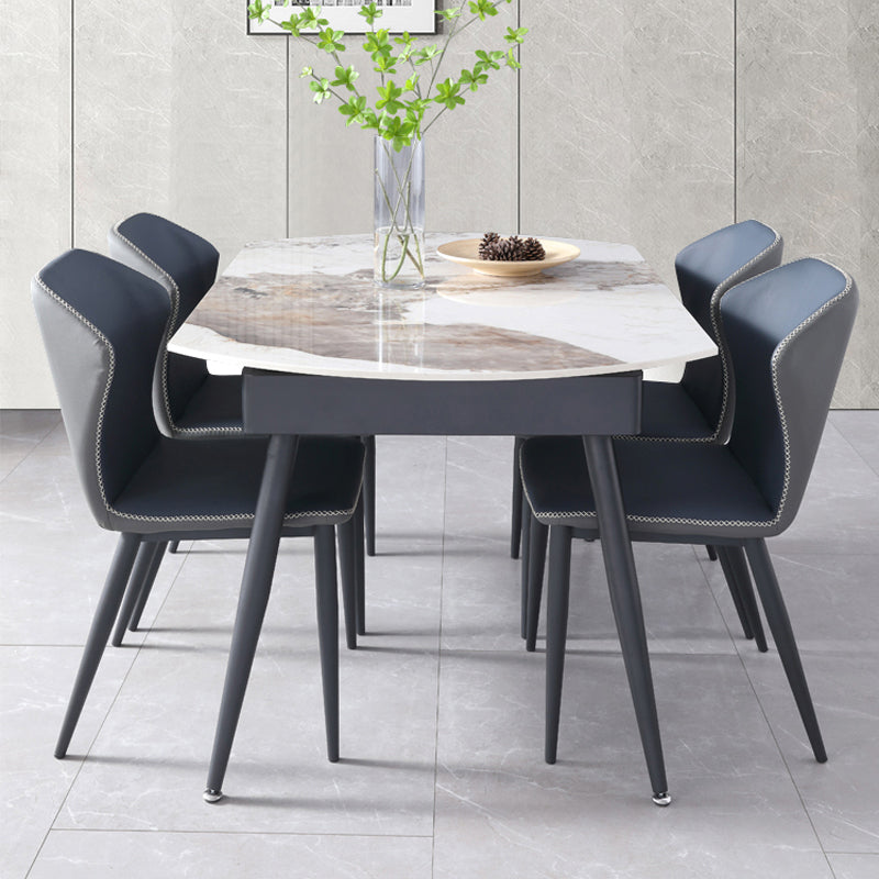 Contemporary 1/5/6/7 Pieces Dining Set Round Dining Room Table Set Clearhalo 'Dining Room Sets' 'Dining Tables & Seating' 'dining_room_set' 'furn' 'furn_dining_room_set' 'Furniture' 'furniture_dining_room_set' 'Kitchen & Dining Furniture' 'kitchen&dining_furn' 'kitchen' 4492352