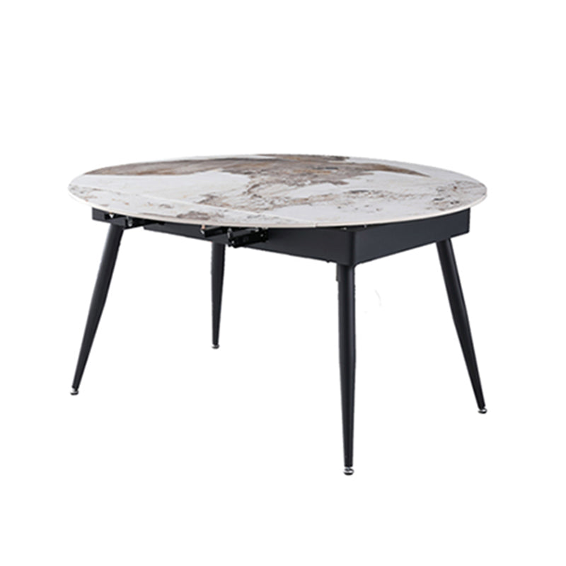 Contemporary 1/5/6/7 Pieces Dining Set Round Dining Room Table Set White 59"L x 59"W Clearhalo 'Dining Room Sets' 'Dining Tables & Seating' 'dining_room_set' 'furn' 'furn_dining_room_set' 'Furniture' 'furniture_dining_room_set' 'Kitchen & Dining Furniture' 'kitchen&dining_furn' 'kitchen' 4492354