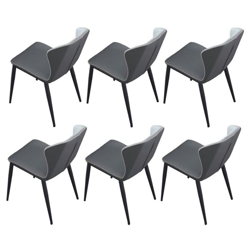 Contemporary 1/5/6/7 Pieces Dining Set Round Dining Room Table Set 6 Grey Chairs Clearhalo 'Dining Room Sets' 'Dining Tables & Seating' 'dining_room_set' 'furn' 'furn_dining_room_set' 'Furniture' 'furniture_dining_room_set' 'Kitchen & Dining Furniture' 'kitchen&dining_furn' 'kitchen' 4492355