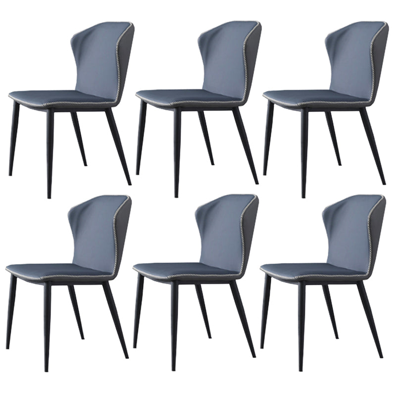 Contemporary 1/5/6/7 Pieces Dining Set Round Dining Room Table Set 6 Blue Chairs Clearhalo 'Dining Room Sets' 'Dining Tables & Seating' 'dining_room_set' 'furn' 'furn_dining_room_set' 'Furniture' 'furniture_dining_room_set' 'Kitchen & Dining Furniture' 'kitchen&dining_furn' 'kitchen' 4492357