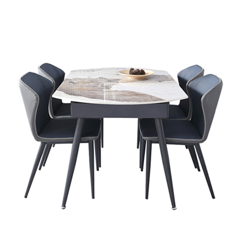 Contemporary 1/5/6/7 Pieces Dining Set Round Dining Room Table Set Clearhalo 'Dining Room Sets' 'Dining Tables & Seating' 'dining_room_set' 'furn' 'furn_dining_room_set' 'Furniture' 'furniture_dining_room_set' 'Kitchen & Dining Furniture' 'kitchen&dining_furn' 'kitchen' 4492361