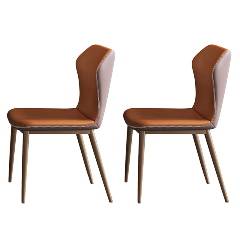 Glam 1/2/5/7 Pieces Dining Set Rectangular Dining Room Table 2 Orange Chairs Clearhalo 'Dining Room Sets' 'Dining Tables & Seating' 'dining_room_set' 'furn' 'furn_dining_room_set' 'Furniture' 'furniture_dining_room_set' 'Kitchen & Dining Furniture' 'kitchen&dining_furn' 'kitchen' 4492369