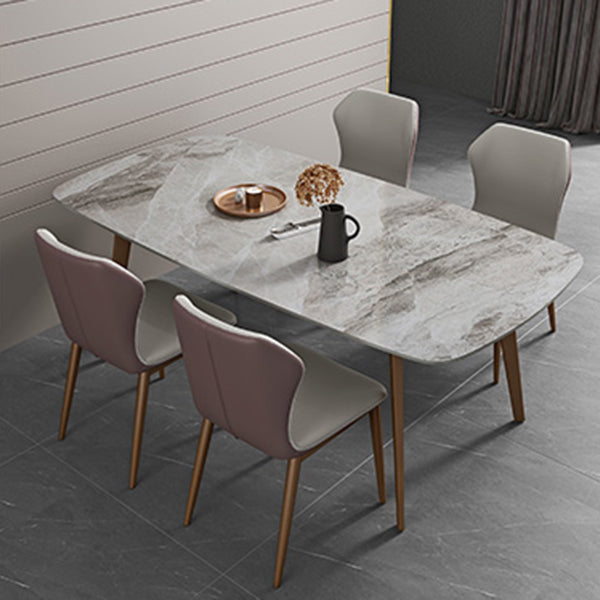 Glam 1/2/5/7 Pieces Dining Set Rectangular Dining Room Table 5 Pieces: Table, 4 Beige Chairs Clearhalo 'Dining Room Sets' 'Dining Tables & Seating' 'dining_room_set' 'furn' 'furn_dining_room_set' 'Furniture' 'furniture_dining_room_set' 'Kitchen & Dining Furniture' 'kitchen&dining_furn' 'kitchen' 4492372