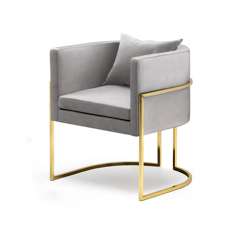 1/2/4/5 Pcs Metal Glam Dining Room Set with Round Table and Arm Chairs Dining Set 1 Light Grey Chair Clearhalo 'Dining Room Sets' 'Dining Tables & Seating' 'dining_room_set' 'furn' 'furn_dining_room_set' 'Furniture' 'furniture_dining_room_set' 'Kitchen & Dining Furniture' 'kitchen&dining_furn' 'kitchen' 4492389