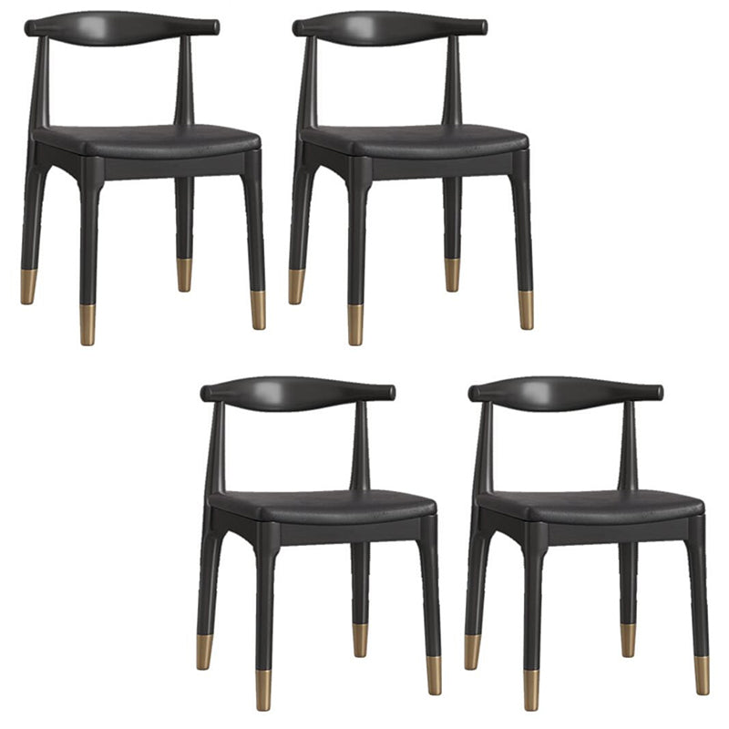 Nordic 1/4/5/7 Pieces Dining Set Sintered Stone Top Table with Leather Chairs 4 Black Chairs Clearhalo 'Dining Room Sets' 'Dining Tables & Seating' 'dining_room_set' 'furn' 'furn_dining_room_set' 'Furniture' 'furniture_dining_room_set' 'Kitchen & Dining Furniture' 'kitchen&dining_furn' 'kitchen' 4492403