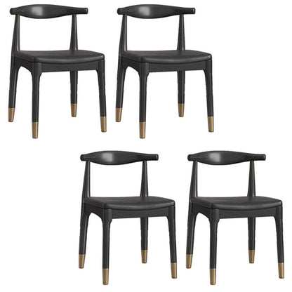 Nordic 1/4/5/7 Pieces Dining Set Sintered Stone Top Table with Leather Chairs 4 Black Chairs Clearhalo 'Dining Room Sets' 'Dining Tables & Seating' 'dining_room_set' 'furn' 'furn_dining_room_set' 'Furniture' 'furniture_dining_room_set' 'Kitchen & Dining Furniture' 'kitchen&dining_furn' 'kitchen' 4492403