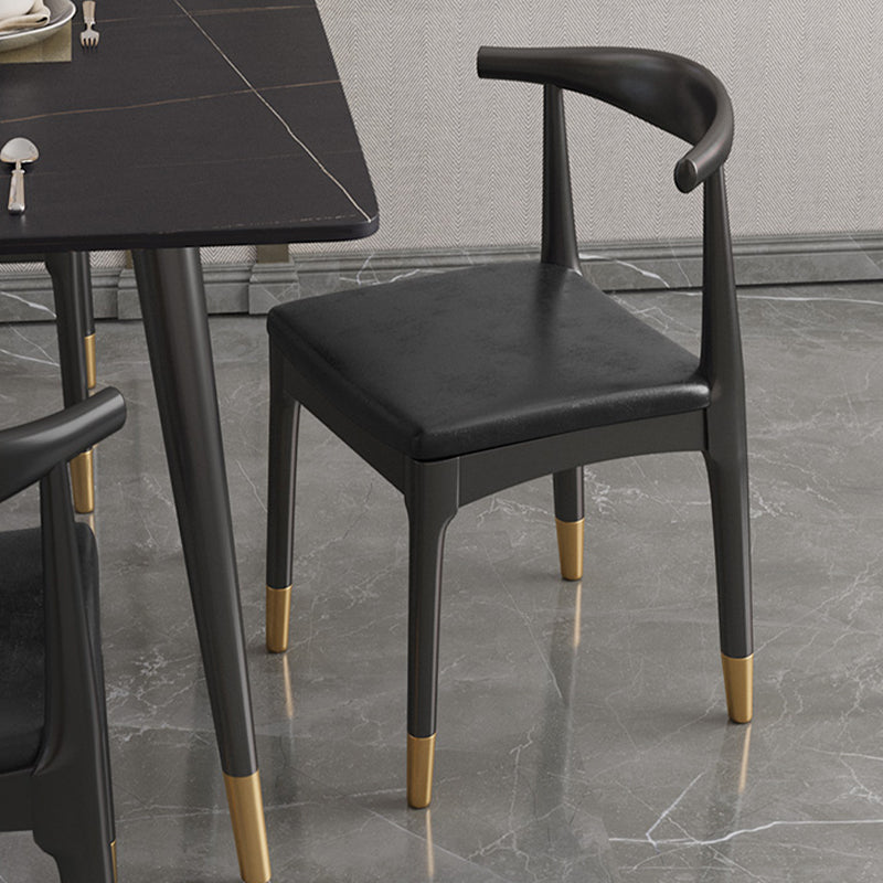 Nordic 1/4/5/7 Pieces Dining Set Sintered Stone Top Table with Leather Chairs Clearhalo 'Dining Room Sets' 'Dining Tables & Seating' 'dining_room_set' 'furn' 'furn_dining_room_set' 'Furniture' 'furniture_dining_room_set' 'Kitchen & Dining Furniture' 'kitchen&dining_furn' 'kitchen' 4492408