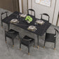 Nordic 1/4/5/7 Pieces Dining Set Sintered Stone Top Table with Leather Chairs Clearhalo 'Dining Room Sets' 'Dining Tables & Seating' 'dining_room_set' 'furn' 'furn_dining_room_set' 'Furniture' 'furniture_dining_room_set' 'Kitchen & Dining Furniture' 'kitchen&dining_furn' 'kitchen' 4492413