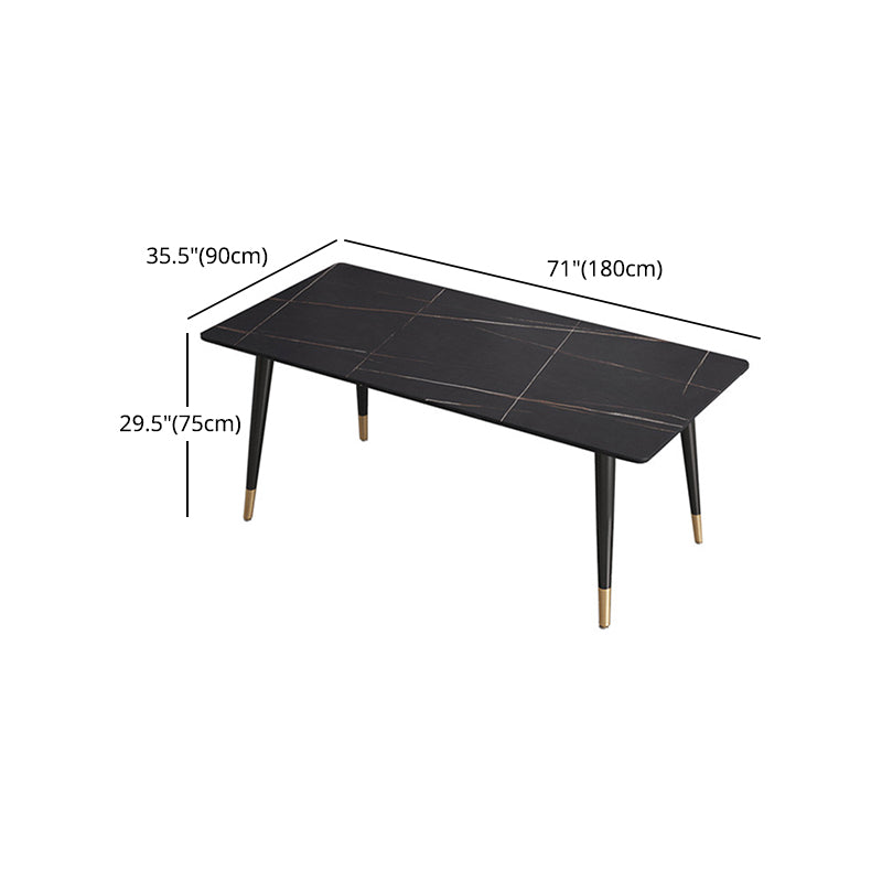 Nordic 1/4/5/7 Pieces Dining Set Sintered Stone Top Table with Leather Chairs Clearhalo 'Dining Room Sets' 'Dining Tables & Seating' 'dining_room_set' 'furn' 'furn_dining_room_set' 'Furniture' 'furniture_dining_room_set' 'Kitchen & Dining Furniture' 'kitchen&dining_furn' 'kitchen' 4492419