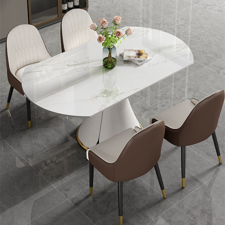 Contemporary 1/4/5/7 Pieces Dining Set Round Dining Table Set with Pedestal Base Clearhalo 'Dining Room Sets' 'Dining Tables & Seating' 'dining_room_set' 'furn' 'furn_dining_room_set' 'Furniture' 'furniture_dining_room_set' 'Kitchen & Dining Furniture' 'kitchen&dining_furn' 'kitchen' 4492424