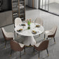 Contemporary 1/4/5/7 Pieces Dining Set Round Dining Table Set with Pedestal Base 7 Pieces: Table, 6 Chairs Clearhalo 'Dining Room Sets' 'Dining Tables & Seating' 'dining_room_set' 'furn' 'furn_dining_room_set' 'Furniture' 'furniture_dining_room_set' 'Kitchen & Dining Furniture' 'kitchen&dining_furn' 'kitchen' 4492425