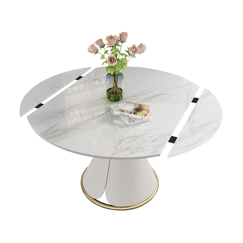 Contemporary 1/4/5/7 Pieces Dining Set Round Dining Table Set with Pedestal Base Clearhalo 'Dining Room Sets' 'Dining Tables & Seating' 'dining_room_set' 'furn' 'furn_dining_room_set' 'Furniture' 'furniture_dining_room_set' 'Kitchen & Dining Furniture' 'kitchen&dining_furn' 'kitchen' 4492427