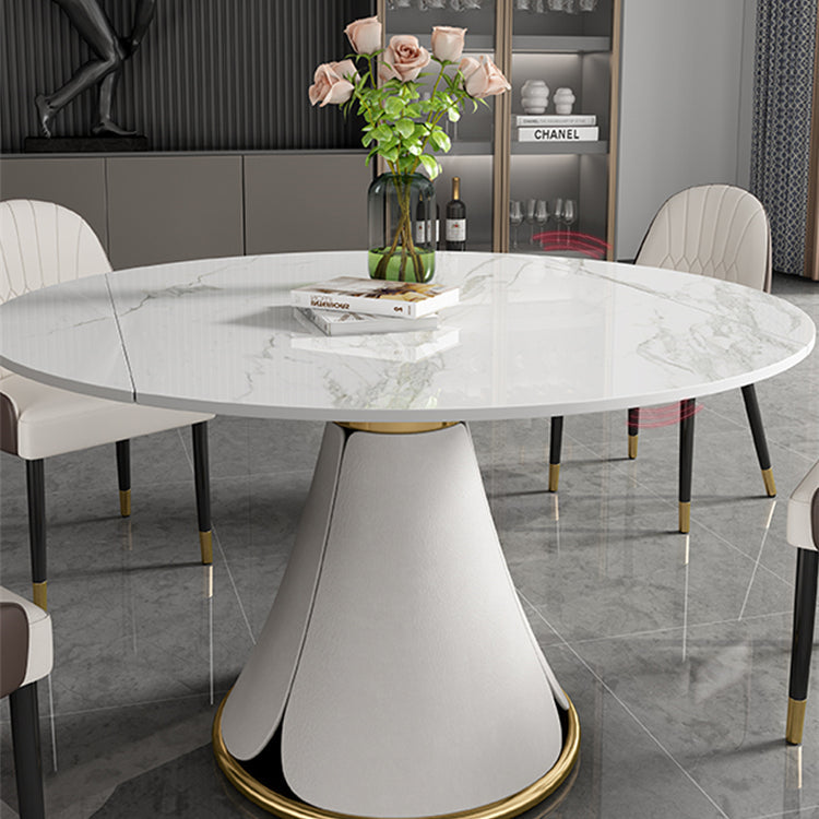 Contemporary 1/4/5/7 Pieces Dining Set Round Dining Table Set with Pedestal Base Clearhalo 'Dining Room Sets' 'Dining Tables & Seating' 'dining_room_set' 'furn' 'furn_dining_room_set' 'Furniture' 'furniture_dining_room_set' 'Kitchen & Dining Furniture' 'kitchen&dining_furn' 'kitchen' 4492431