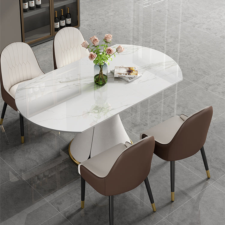 Contemporary 1/4/5/7 Pieces Dining Set Round Dining Table Set with Pedestal Base Clearhalo 'Dining Room Sets' 'Dining Tables & Seating' 'dining_room_set' 'furn' 'furn_dining_room_set' 'Furniture' 'furniture_dining_room_set' 'Kitchen & Dining Furniture' 'kitchen&dining_furn' 'kitchen' 4492432