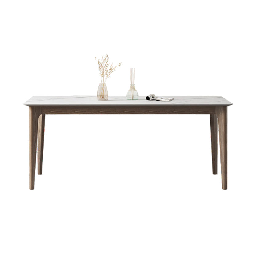 1/4/5/7 Pcs Walnut Wood Modern Dining Set with Sintered Stone Table Dinette Set Clearhalo 'Dining Room Sets' 'Dining Tables & Seating' 'dining_room_set' 'furn' 'furn_dining_room_set' 'Furniture' 'furniture_dining_room_set' 'Kitchen & Dining Furniture' 'kitchen&dining_furn' 'kitchen' 4492475