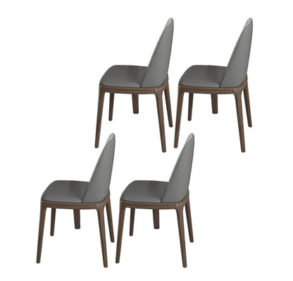 1/4/5/7 Pcs Walnut Wood Modern Dining Set with Sintered Stone Table Dinette Set 4 Grey Chairs Clearhalo 'Dining Room Sets' 'Dining Tables & Seating' 'dining_room_set' 'furn' 'furn_dining_room_set' 'Furniture' 'furniture_dining_room_set' 'Kitchen & Dining Furniture' 'kitchen&dining_furn' 'kitchen' 4492476