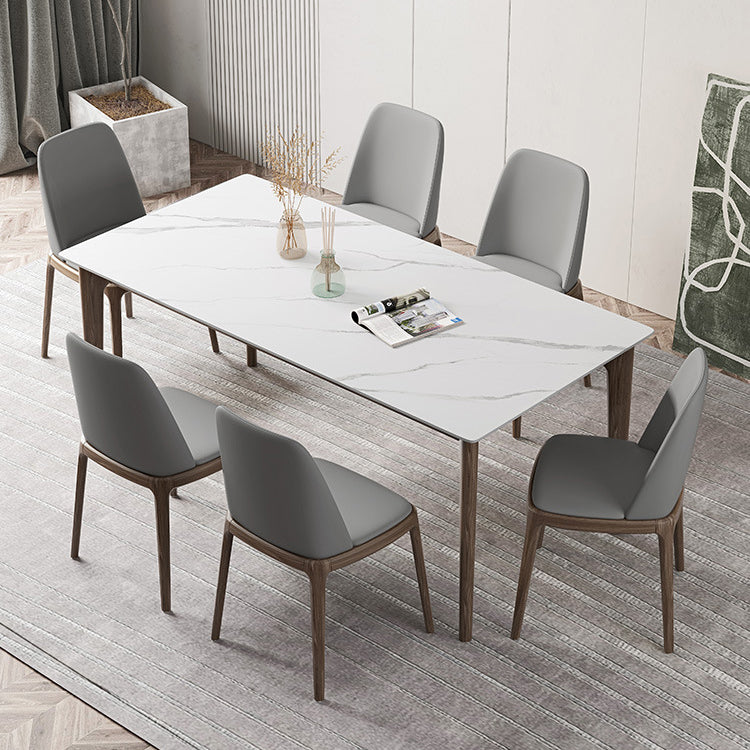 1/4/5/7 Pcs Walnut Wood Modern Dining Set with Sintered Stone Table Dinette Set Clearhalo 'Dining Room Sets' 'Dining Tables & Seating' 'dining_room_set' 'furn' 'furn_dining_room_set' 'Furniture' 'furniture_dining_room_set' 'Kitchen & Dining Furniture' 'kitchen&dining_furn' 'kitchen' 4492477