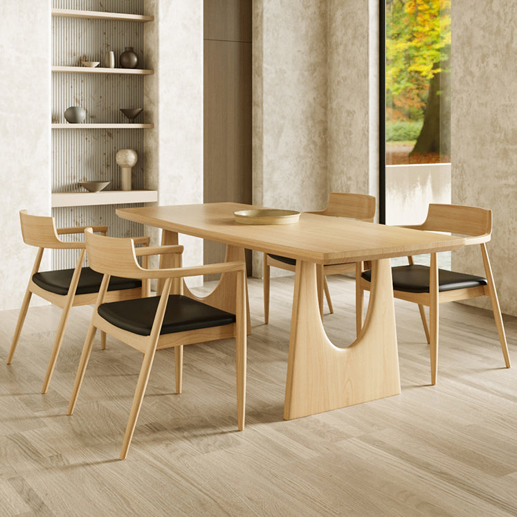 Modern 1/2/4/5 Pieces Rectangle Dining Set Solid Wood Dining Table with Chairs Clearhalo 'Dining Room Sets' 'Dining Tables & Seating' 'dining_room_set' 'furn' 'furn_dining_room_set' 'Furniture' 'furniture_dining_room_set' 'Kitchen & Dining Furniture' 'kitchen&dining_furn' 'kitchen' 4492532