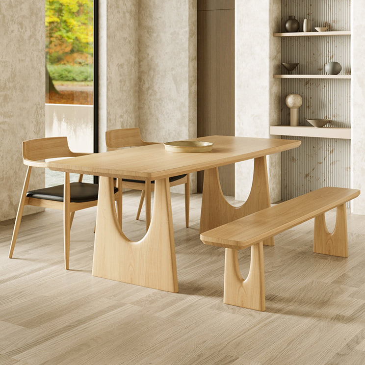 Modern 1/2/4/5 Pieces Rectangle Dining Set Solid Wood Dining Table with Chairs Clearhalo 'Dining Room Sets' 'Dining Tables & Seating' 'dining_room_set' 'furn' 'furn_dining_room_set' 'Furniture' 'furniture_dining_room_set' 'Kitchen & Dining Furniture' 'kitchen&dining_furn' 'kitchen' 4492534