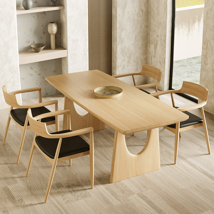 Modern 1/2/4/5 Pieces Rectangle Dining Set Solid Wood Dining Table with Chairs Clearhalo 'Dining Room Sets' 'Dining Tables & Seating' 'dining_room_set' 'furn' 'furn_dining_room_set' 'Furniture' 'furniture_dining_room_set' 'Kitchen & Dining Furniture' 'kitchen&dining_furn' 'kitchen' 4492535