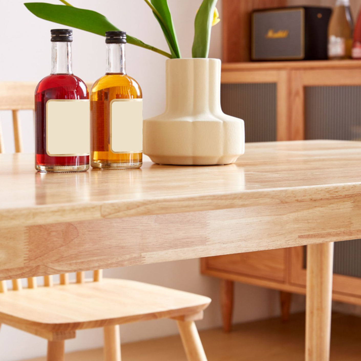 Modern 1/4/5/7 Pieces Rectangle Dining Set Solid Wood Dining Table with Chairs Clearhalo 'Dining Room Sets' 'Dining Tables & Seating' 'dining_room_set' 'furn' 'furn_dining_room_set' 'Furniture' 'furniture_dining_room_set' 'Kitchen & Dining Furniture' 'kitchen&dining_furn' 'kitchen' 4492561