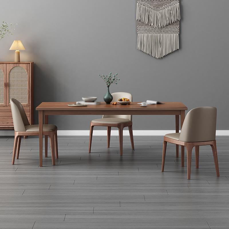 Modern 1/2/4/5 Pieces Rectangle Dining Set Solid Wood Kitchen Table with Chairs 4 Pieces: Table, 3 Grey Chairs Clearhalo 'Dining Room Sets' 'Dining Tables & Seating' 'dining_room_set' 'furn' 'furn_dining_room_set' 'Furniture' 'furniture_dining_room_set' 'Kitchen & Dining Furniture' 'kitchen&dining_furn' 'kitchen' 4492594