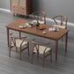 Modern 1/2/4/5 Pieces Rectangle Dining Set Solid Wood Kitchen Table with Chairs 5 Pieces: Table, 4 Beige Chairs Clearhalo 'Dining Room Sets' 'Dining Tables & Seating' 'dining_room_set' 'furn' 'furn_dining_room_set' 'Furniture' 'furniture_dining_room_set' 'Kitchen & Dining Furniture' 'kitchen&dining_furn' 'kitchen' 4492597