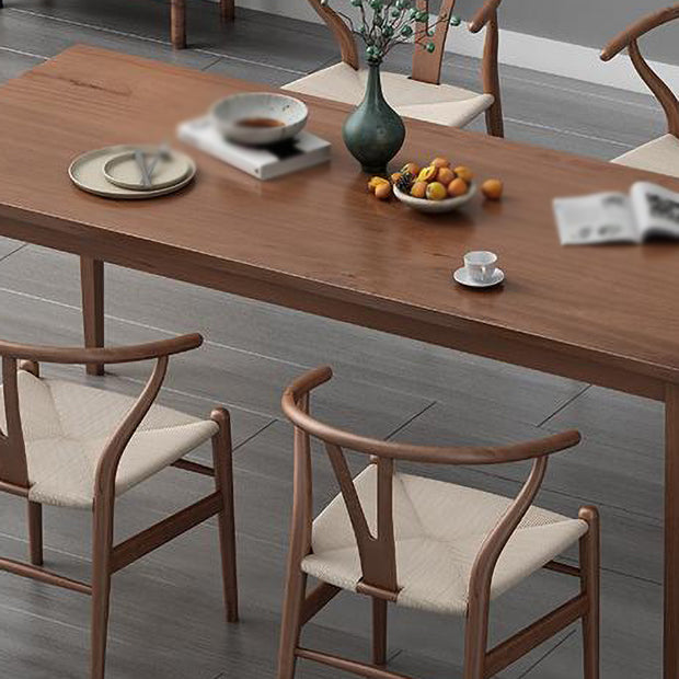 Modern 1/2/4/5 Pieces Rectangle Dining Set Solid Wood Kitchen Table with Chairs Clearhalo 'Dining Room Sets' 'Dining Tables & Seating' 'dining_room_set' 'furn' 'furn_dining_room_set' 'Furniture' 'furniture_dining_room_set' 'Kitchen & Dining Furniture' 'kitchen&dining_furn' 'kitchen' 4492601