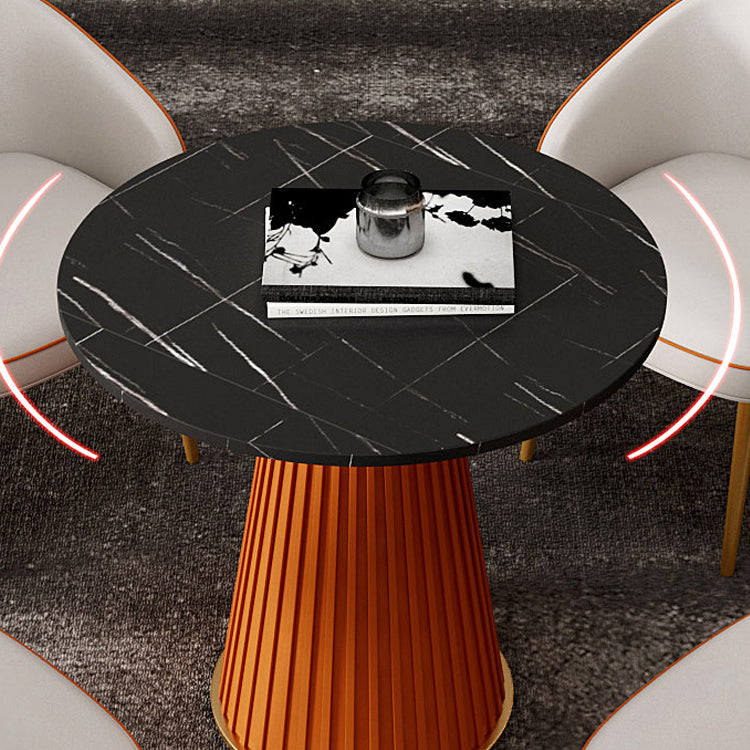 1/3/4/5 Pcs Metal Modern Dining Room Set with Round Table and Metal Base Dining Set Clearhalo 'Dining Room Sets' 'Dining Tables & Seating' 'dining_room_set' 'furn' 'furn_dining_room_set' 'Furniture' 'furniture_dining_room_set' 'Kitchen & Dining Furniture' 'kitchen&dining_furn' 'kitchen' 4492621