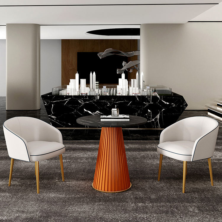 1/3/4/5 Pcs Metal Modern Dining Room Set with Round Table and Metal Base Dining Set 3 Pieces: Black Table, 2 Blue Chairs Clearhalo 'Dining Room Sets' 'Dining Tables & Seating' 'dining_room_set' 'furn' 'furn_dining_room_set' 'Furniture' 'furniture_dining_room_set' 'Kitchen & Dining Furniture' 'kitchen&dining_furn' 'kitchen' 4492626