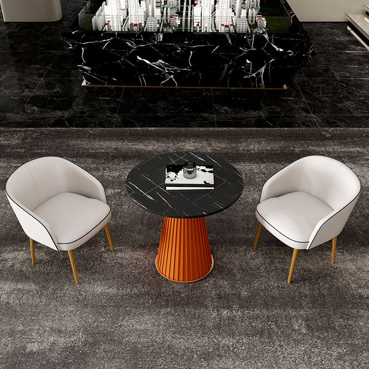 1/3/4/5 Pcs Metal Modern Dining Room Set with Round Table and Metal Base Dining Set Clearhalo 'Dining Room Sets' 'Dining Tables & Seating' 'dining_room_set' 'furn' 'furn_dining_room_set' 'Furniture' 'furniture_dining_room_set' 'Kitchen & Dining Furniture' 'kitchen&dining_furn' 'kitchen' 4492627