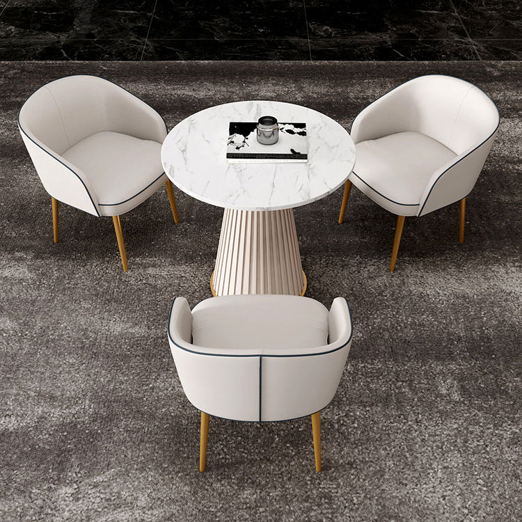 1/3/4/5 Pcs Metal Modern Dining Room Set with Round Table and Metal Base Dining Set Clearhalo 'Dining Room Sets' 'Dining Tables & Seating' 'dining_room_set' 'furn' 'furn_dining_room_set' 'Furniture' 'furniture_dining_room_set' 'Kitchen & Dining Furniture' 'kitchen&dining_furn' 'kitchen' 4492629