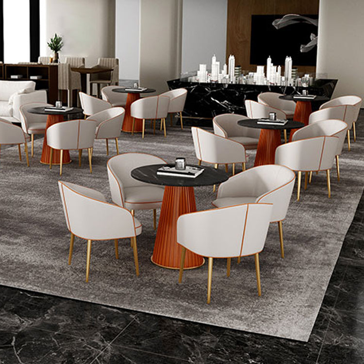 1/3/4/5 Pcs Metal Modern Dining Room Set with Round Table and Metal Base Dining Set Clearhalo 'Dining Room Sets' 'Dining Tables & Seating' 'dining_room_set' 'furn' 'furn_dining_room_set' 'Furniture' 'furniture_dining_room_set' 'Kitchen & Dining Furniture' 'kitchen&dining_furn' 'kitchen' 4492630