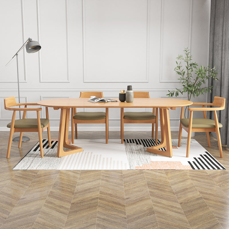Modern Rectangle 1/2/5/7 Pieces Dining Set Solid Wood Dining Table with Chairs 5 Pieces: Table, 4 Grey Chairs Clearhalo 'Dining Room Sets' 'Dining Tables & Seating' 'dining_room_set' 'furn' 'furn_dining_room_set' 'Furniture' 'furniture_dining_room_set' 'Kitchen & Dining Furniture' 'kitchen&dining_furn' 'kitchen' 4492640