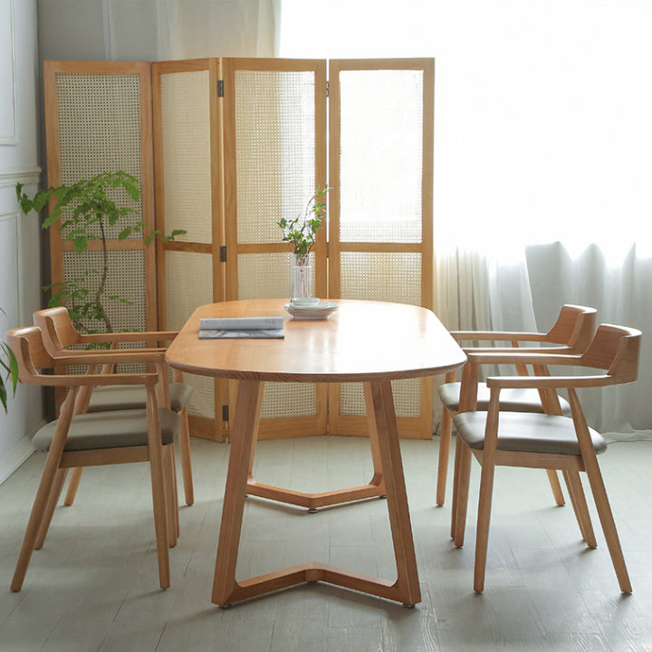 Modern Rectangle 1/2/5/7 Pieces Dining Set Solid Wood Dining Table with Chairs Clearhalo 'Dining Room Sets' 'Dining Tables & Seating' 'dining_room_set' 'furn' 'furn_dining_room_set' 'Furniture' 'furniture_dining_room_set' 'Kitchen & Dining Furniture' 'kitchen&dining_furn' 'kitchen' 4492648