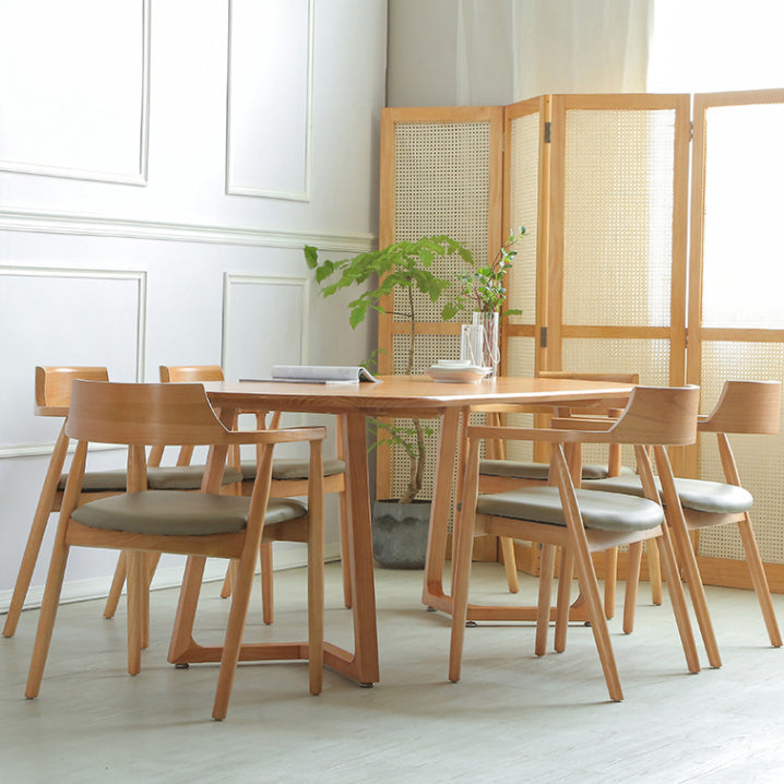 Modern Rectangle 1/2/5/7 Pieces Dining Set Solid Wood Dining Table with Chairs Clearhalo 'Dining Room Sets' 'Dining Tables & Seating' 'dining_room_set' 'furn' 'furn_dining_room_set' 'Furniture' 'furniture_dining_room_set' 'Kitchen & Dining Furniture' 'kitchen&dining_furn' 'kitchen' 4492649
