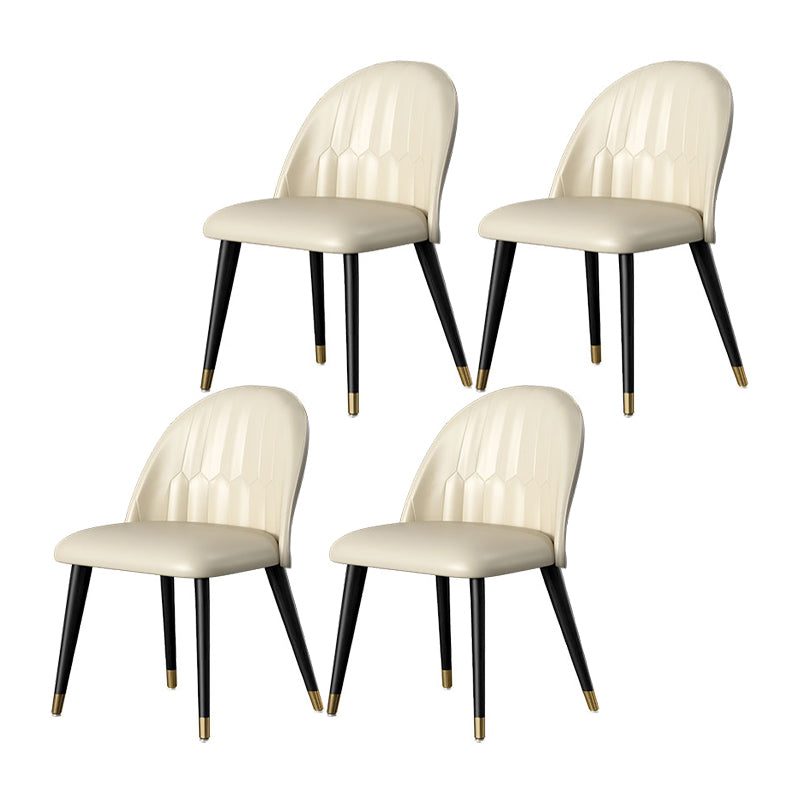 1/4/7 Pcs Metal Modern Dining Room Set with Round Table and Metal Base Dining Set 4 White Chairs Clearhalo 'Dining Room Sets' 'Dining Tables & Seating' 'dining_room_set' 'furn' 'furn_dining_room_set' 'Furniture' 'furniture_dining_room_set' 'Kitchen & Dining Furniture' 'kitchen&dining_furn' 'kitchen' 4492662