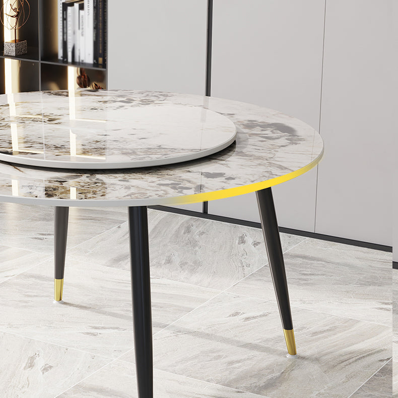 1/4/7 Pcs Metal Modern Dining Room Set with Round Table and Metal Base Dining Set Clearhalo 'Dining Room Sets' 'Dining Tables & Seating' 'dining_room_set' 'furn' 'furn_dining_room_set' 'Furniture' 'furniture_dining_room_set' 'Kitchen & Dining Furniture' 'kitchen&dining_furn' 'kitchen' 4492670