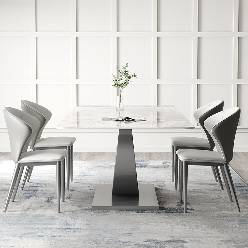 Luxury 1/3/4/5/7 Pieces Dining Set Sintered Stone Dining Table with Leather Chairs Clearhalo 'Dining Room Sets' 'Dining Tables & Seating' 'dining_room_set' 'furn' 'furn_dining_room_set' 'Furniture' 'furniture_dining_room_set' 'Kitchen & Dining Furniture' 'kitchen&dining_furn' 'kitchen' 4492685