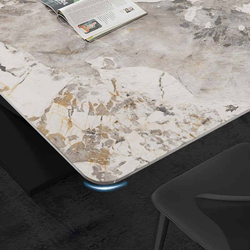 Luxury 1/3/4/5/7 Pieces Dining Set Sintered Stone Dining Table with Leather Chairs Clearhalo 'Dining Room Sets' 'Dining Tables & Seating' 'dining_room_set' 'furn' 'furn_dining_room_set' 'Furniture' 'furniture_dining_room_set' 'Kitchen & Dining Furniture' 'kitchen&dining_furn' 'kitchen' 4492687