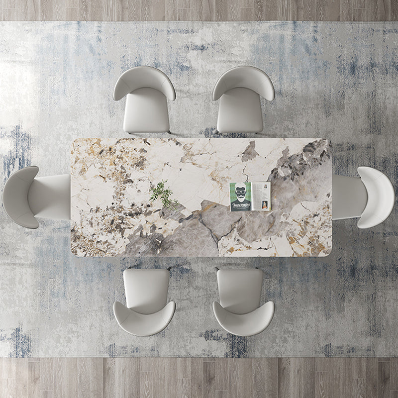 Luxury 1/3/4/5/7 Pieces Dining Set Sintered Stone Dining Table with Leather Chairs Clearhalo 'Dining Room Sets' 'Dining Tables & Seating' 'dining_room_set' 'furn' 'furn_dining_room_set' 'Furniture' 'furniture_dining_room_set' 'Kitchen & Dining Furniture' 'kitchen&dining_furn' 'kitchen' 4492692