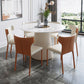 Modern 1/3/4/7 Pieces Round Dining Set Sintered Stone Dining Table with Leather Chairs Clearhalo 'Dining Room Sets' 'Dining Tables & Seating' 'dining_room_set' 'furn' 'furn_dining_room_set' 'Furniture' 'furniture_dining_room_set' 'Kitchen & Dining Furniture' 'kitchen&dining_furn' 'kitchen' 4492699