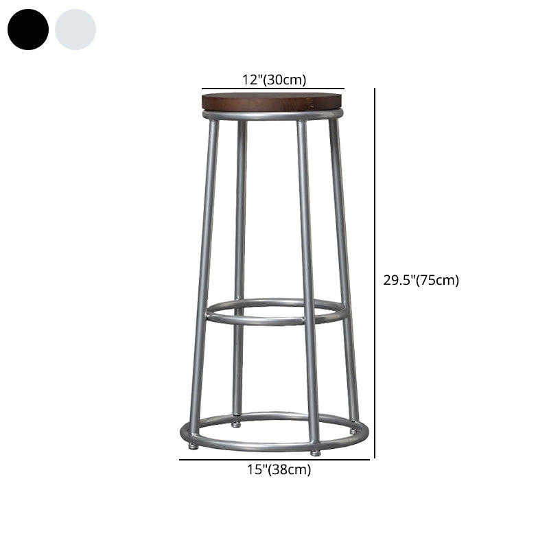 Modern Style Iron Bar Stool with Metal Footrest Simple Bar Stool for Bar Clearhalo 'Bar Furniture' 'Bar Stools' 'bar_stools' 'furn' 'furn_bar_stools' 'furniture_bar_stools' 'Kitchen & Dining Furniture' 'kitchen&dining_furn' 'kitchen' 'kitchen_furn' Furniture' 4492724