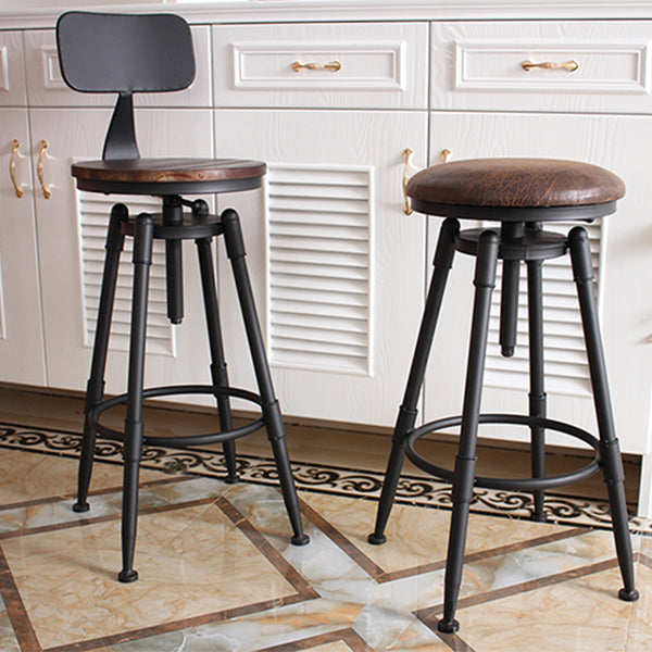 Adjustable Swivel Height Stool Industrial Round Seat Counter Bar Stool,1 Piece Clearhalo 'Bar Furniture' 'Bar Stools' 'bar_stools' 'furn' 'furn_bar_stools' 'furniture_bar_stools' 'Kitchen & Dining Furniture' 'kitchen&dining_furn' 'kitchen' 'kitchen_furn' Furniture' 4492728