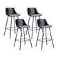 Nordic Metal Low Back Barstool Simple Indoor Tall Stool with Upholstered 4 Piece Set Clearhalo 'Bar Furniture' 'Bar Stools' 'bar_stools' 'furn' 'furn_bar_stools' 'furniture_bar_stools' 'Kitchen & Dining Furniture' 'kitchen&dining_furn' 'kitchen' 'kitchen_furn' Furniture' 4492747