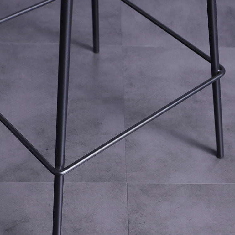 Nordic Metal Low Back Barstool Simple Indoor Tall Stool with Upholstered Clearhalo 'Bar Furniture' 'Bar Stools' 'bar_stools' 'furn' 'furn_bar_stools' 'furniture_bar_stools' 'Kitchen & Dining Furniture' 'kitchen&dining_furn' 'kitchen' 'kitchen_furn' Furniture' 4492753