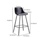 Nordic Metal Low Back Barstool Simple Indoor Tall Stool with Upholstered Clearhalo 'Bar Furniture' 'Bar Stools' 'bar_stools' 'furn' 'furn_bar_stools' 'furniture_bar_stools' 'Kitchen & Dining Furniture' 'kitchen&dining_furn' 'kitchen' 'kitchen_furn' Furniture' 4492756