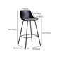Nordic Metal Low Back Barstool Simple Indoor Tall Stool with Upholstered Clearhalo 'Bar Furniture' 'Bar Stools' 'bar_stools' 'furn' 'furn_bar_stools' 'furniture_bar_stools' 'Kitchen & Dining Furniture' 'kitchen&dining_furn' 'kitchen' 'kitchen_furn' Furniture' 4492757