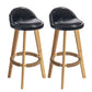 Contemporary Solid Wood Barstool Indoor Bar Stool with Footrest and Low Back Black 2 Piece Set Bar Stool (28" H) Clearhalo 'Bar Furniture' 'Bar Stools' 'bar_stools' 'furn' 'furn_bar_stools' 'furniture_bar_stools' 'Kitchen & Dining Furniture' 'kitchen&dining_furn' 'kitchen' 'kitchen_furn' Furniture' 4492760