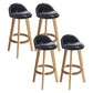 Contemporary Solid Wood Barstool Indoor Bar Stool with Footrest and Low Back Black 4 Piece Set Bar Stool (28" H) Clearhalo 'Bar Furniture' 'Bar Stools' 'bar_stools' 'furn' 'furn_bar_stools' 'furniture_bar_stools' 'Kitchen & Dining Furniture' 'kitchen&dining_furn' 'kitchen' 'kitchen_furn' Furniture' 4492763